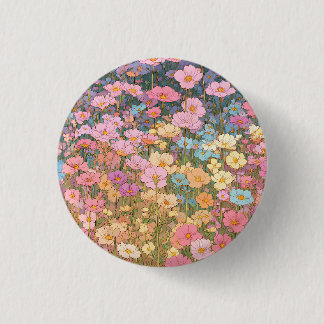 Colourful Wildflowers 1 Inch Round Button