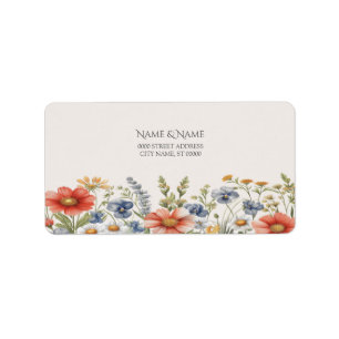 Colourful Wildflowers Address Label