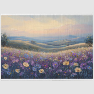 Colourful Wildflowers at Sunset Decoupage Tissue Paper