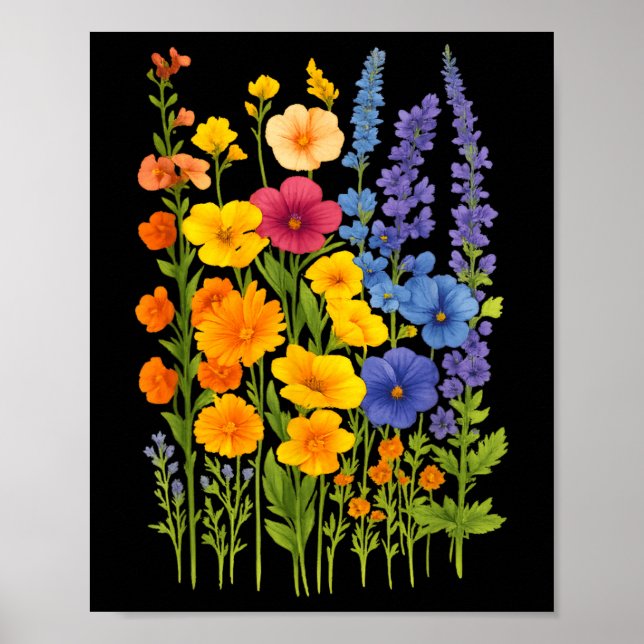 Colourful Wildflowers Bloom  Poster (Front)
