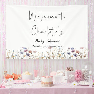 Colourful Wildflowers Boho Baby Shower Banner