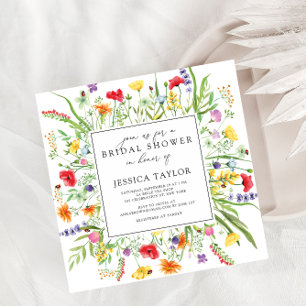 Colourful Wildflowers Bridal Shower Invitation