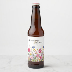 Colourful Wildflowers Food and Beverage Label Set