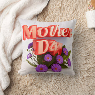 Colourful wildflowers for Mother's Day Throw Pillow