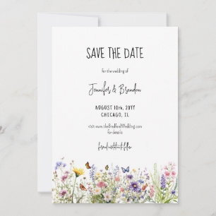 Colourful wildflowers garden Save the Date Photo Invitation