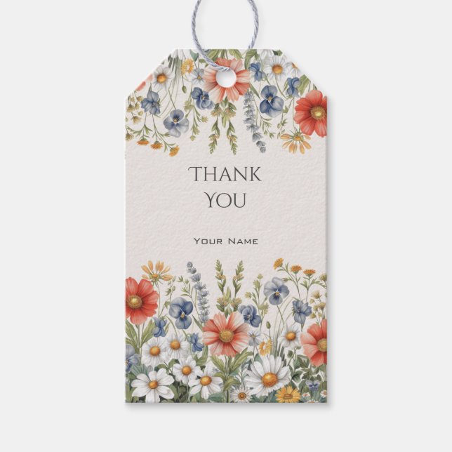 Colourful Wildflowers Gift Tag (Front)