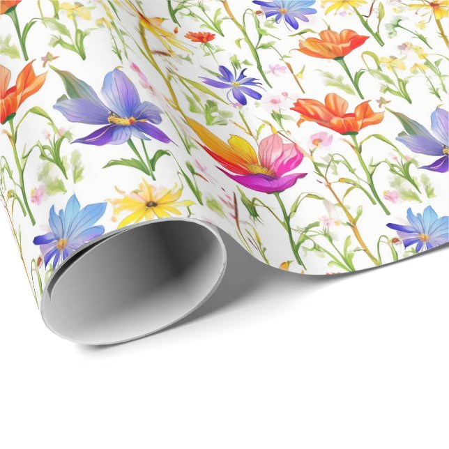 Colourful Wildflowers in a Field Wrapping Paper (Roll Corner)