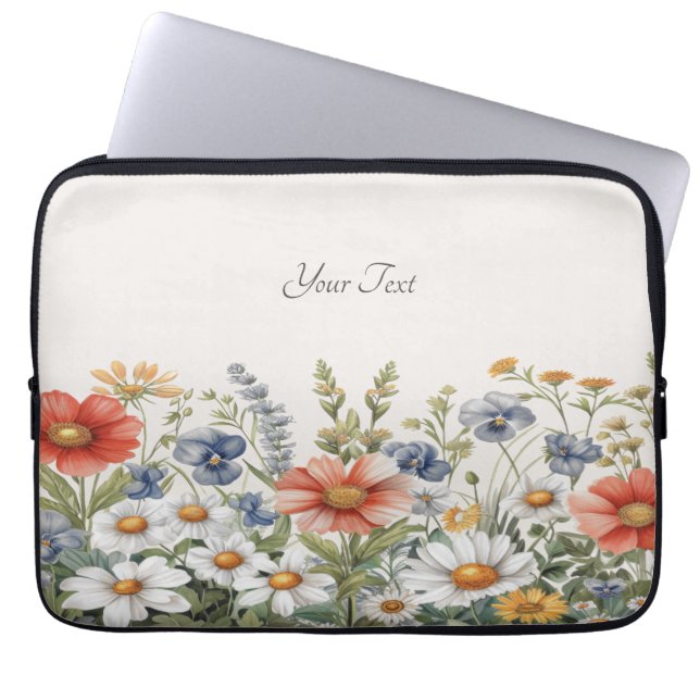 Colourful Wildflowers Laptop Sleeve (Front)