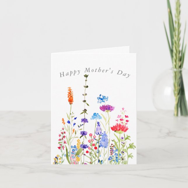 colourful wildflowers Mother's Day  Card (Front)
