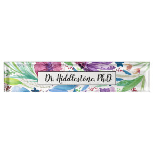Colourful wildflowers nameplate