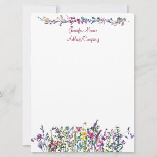 Colourful wildflowers personalized  card