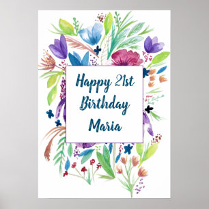 Colourful wildflowers poster