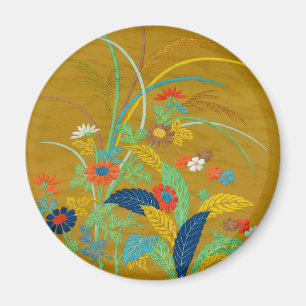 Colourful wildflowers,The Ornamental Arts of Japan Magnet