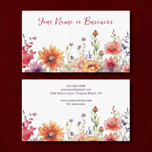 Colourful Wildflowers Vibrant Flower Garden Floral Business Card