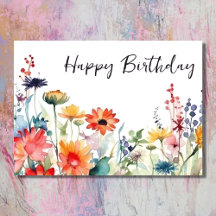 Colourful Wildflowers Vibrant Flowers Birthday