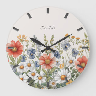 Colourful Wildflowers Wall Clock