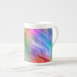 Colourful Wildflowers Wavy Texture Bone China Mug
