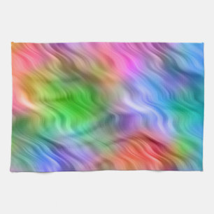 Colourful Wildflowers Wavy Texture Kitchen Towel