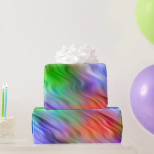 Colourful Wildflowers Wavy Texture Wrapping Paper