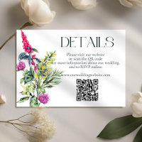 Colourful Wildflowers Wedding Details QR Code