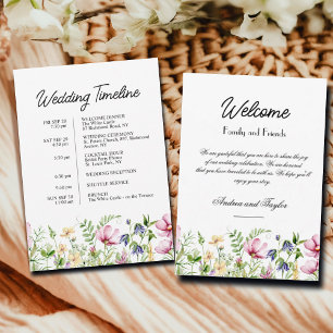 Colourful Wildflowers Wedding Welcome Bag Letter Invitation