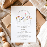 Colourful Wildflowers Wild and Onderful Birthday Invitation<br><div class="desc">This colourful wildflowers wild and onederful birthday invitation is perfect for your simple, whimsical, boho rainbow summer celebration. The bright, enchanted pink, yellow, orange, and gold colour florals give this product the feel of a minimalist, elegant, vintage hippie spring garden. The modern design is artsy and delicate, portraying a classic...</div>