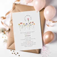 Colourful Wildflowers Wild One Birthday Party