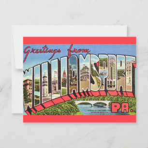 Colourful Williamsport PA Postcard