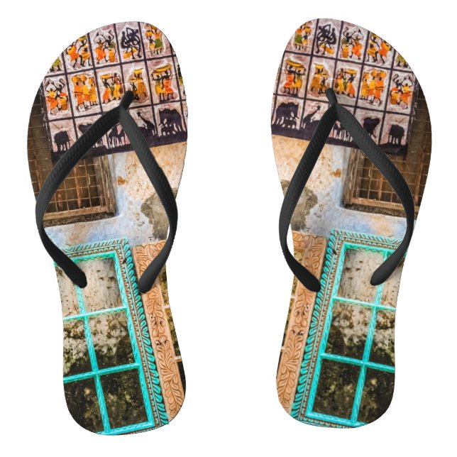 Colourful window frames flip flops (Footbed)