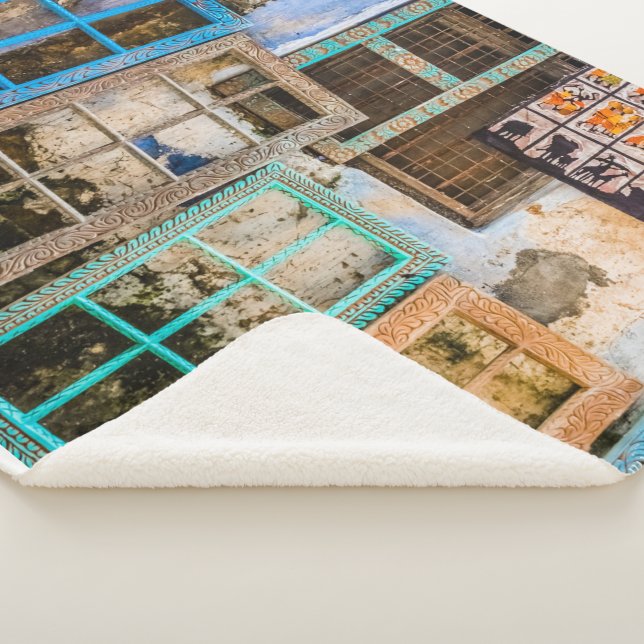 Colourful window frames sherpa blanket (3/4)