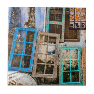 Colourful window frames tile