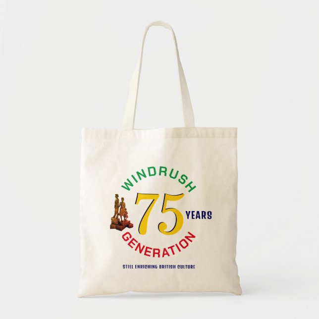 Colourful WINDRUSH GENERATION 75th Anniversary Tote Bag (Front)