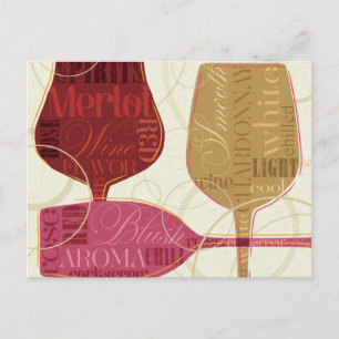 Colourful Wine Glasses Postcard