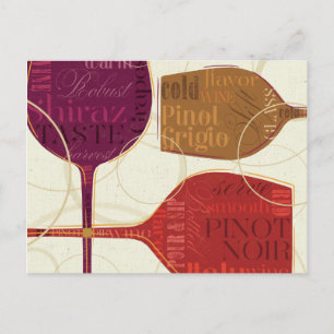 Colourful Wine Postcard