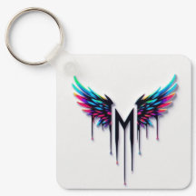 Colourful wings M Square Keychain