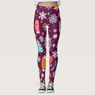 Colourful Winter Pattern Leggings
