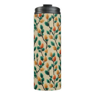 Colourful Winter Pinecone Branches Thermal Tumbler