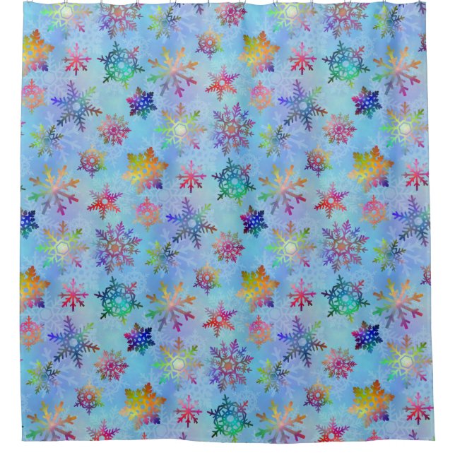 Colourful Winter Snowflakes Christmas Season Blue (Front)