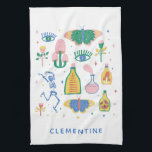 Colourful Witchy Magic Potions Personalized Name  Kitchen Towel<br><div class="desc">Embrace the spirit of Halloween with this cute and colourful design featuring fun alchemy and potion motifs. With whimsical details inspired by magic and potions, this playful artwork adds a spooky yet charming touch to any space. Personalize it with your name for an extra magical flair! Perfect for Halloween lovers...</div>