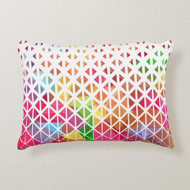 Colourful with a geometric pattern accent pillow (Front)