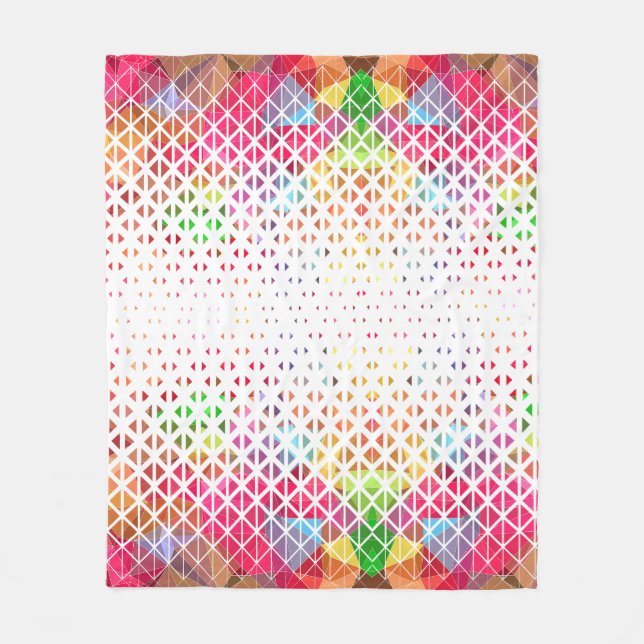 Colourful with a geometric pattern fleece blanket (Front)