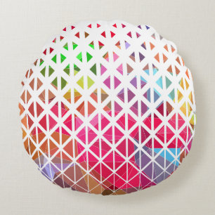 Colourful with a geometric pattern round pillow