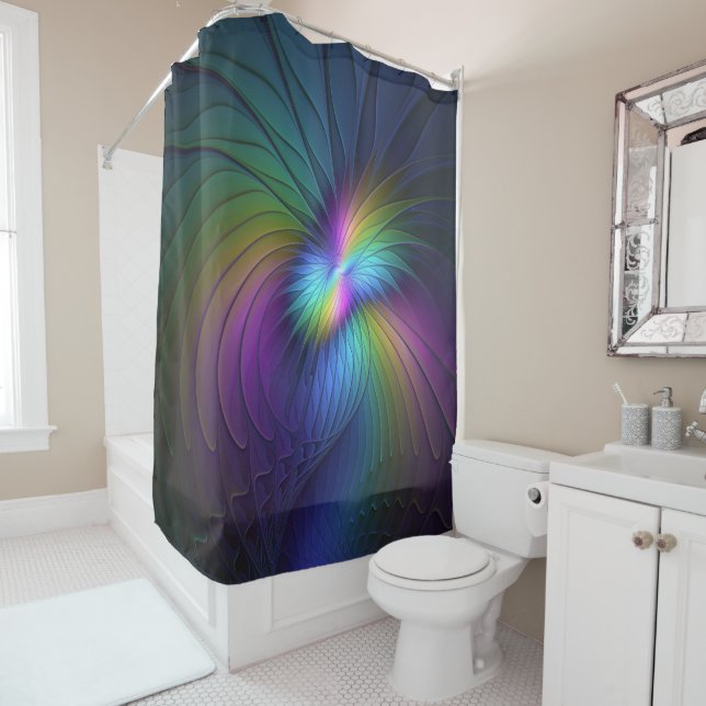 Colourful With Blue Modern Abstract Fractal Art (In Situ)