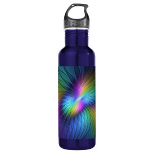 Colourful With Blue Modern Abstract Fractal Art 710 Ml Water Bottle