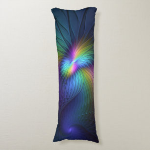 Colourful With Blue Modern Abstract Fractal Art Body Pillow