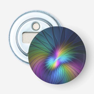 Colourful With Blue Modern Abstract Fractal Art Bottle Opener
