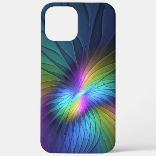 Colourful With Blue Modern Abstract Fractal Art iPhone 12 Pro Max Case