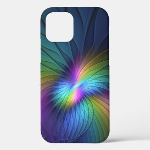 Colourful With Blue Modern Abstract Fractal Art iPhone 12 Case