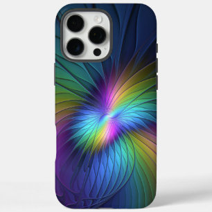 Colourful With Blue Modern Abstract Fractal Art iPhone 16 Pro Max Case