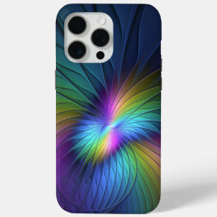 Colourful With Blue Modern Abstract Fractal Art iPhone 15 Pro Max Case